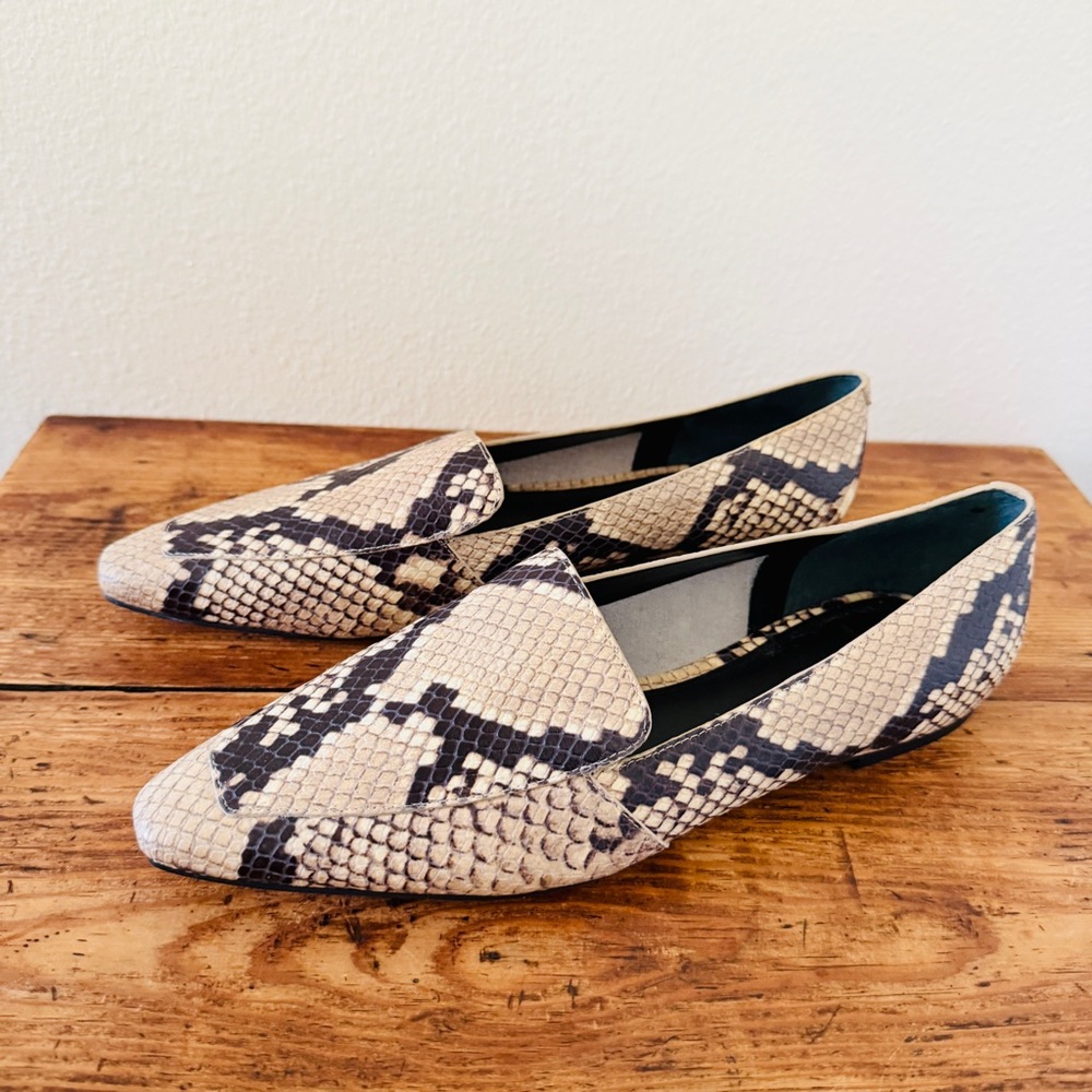 Marc Fisher LTD Enaba Square Toe Loafer in Snakeskin Print
